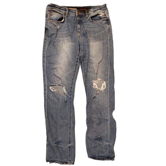 Pilcro Anthropologie Denim Slim Boyfriend Jeans Distressed Size 31 Tall EUC Pant - Picture 4 of 9